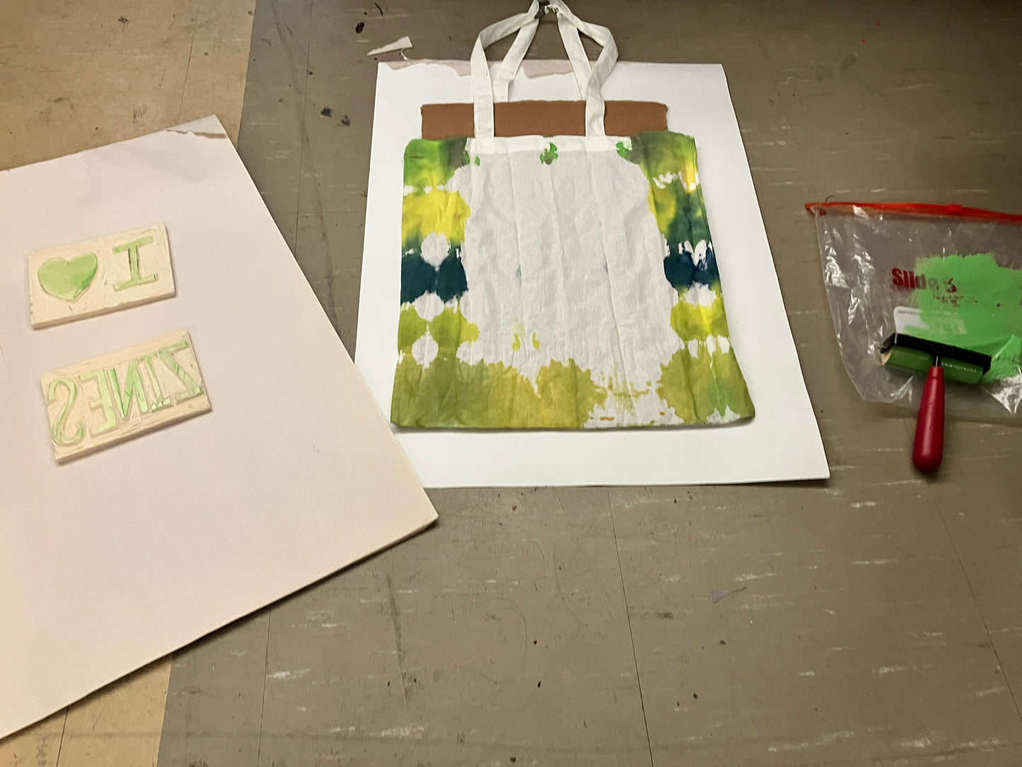 I love zines tie-dye tote bag